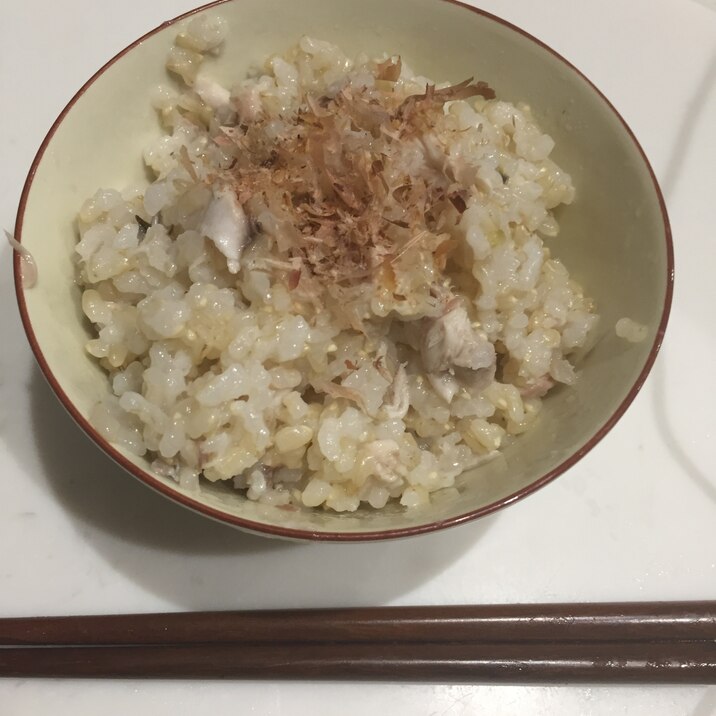 塩焼き鯵の混ぜ発芽玄米ご飯！